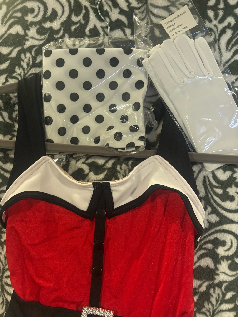 Weissman White and Black Polka Dot Kids DanceWear with Accessories